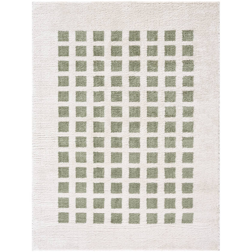 Noam Modern Grass Green Washable Area Rug