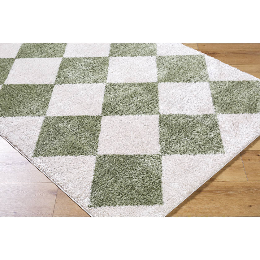 Jason Modern Grass Green Washable Area Rug
