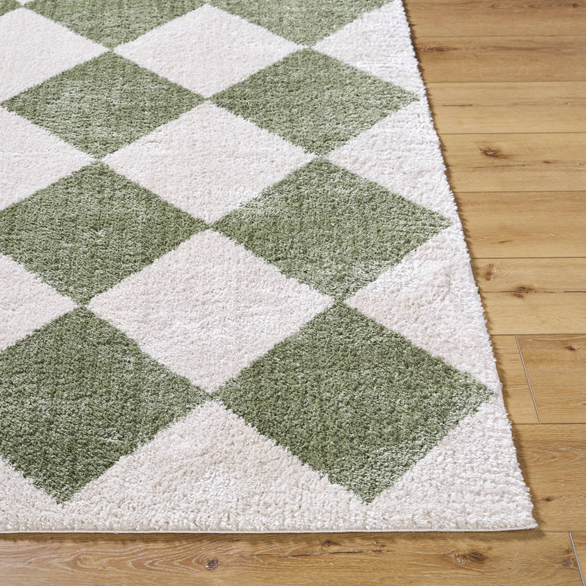 Jason Modern Grass Green Washable Area Rug
