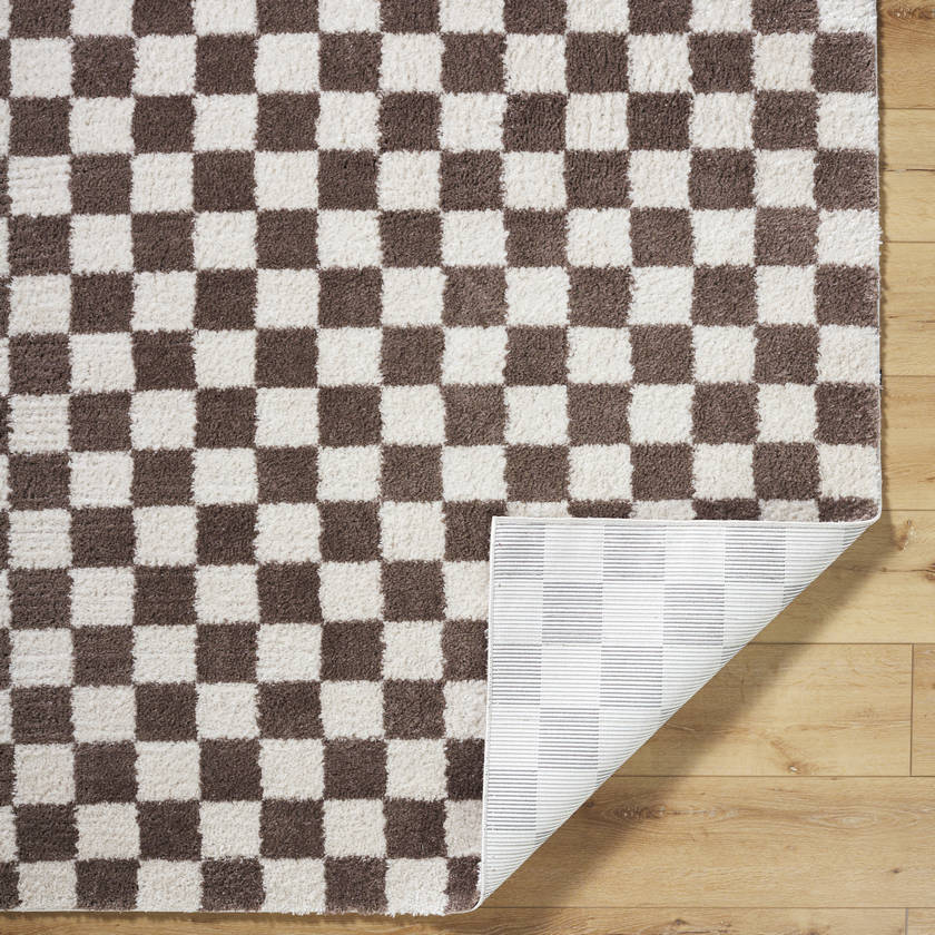 Shera Modern Dark Brown Washable Area Rug