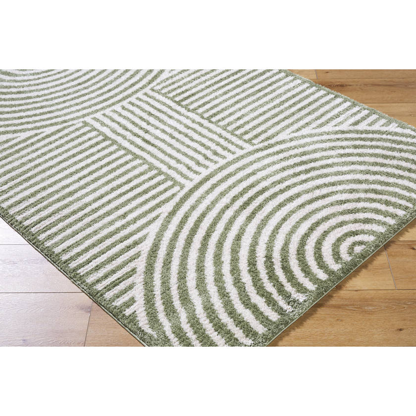 Marcela Modern Grass Green Washable Area Rug