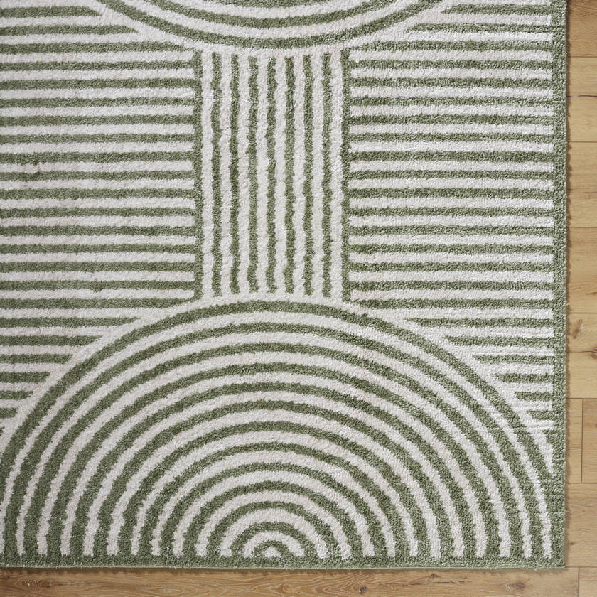 Marcela Modern Grass Green Washable Area Rug