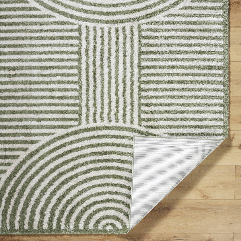Marcela Modern Grass Green Washable Area Rug