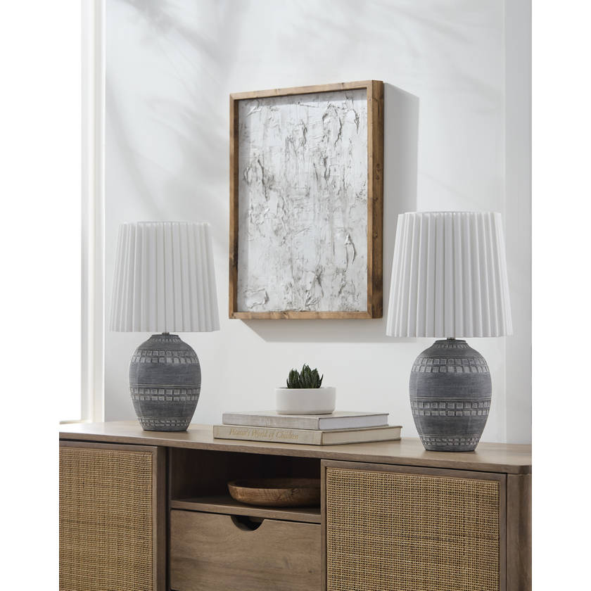 Jon Modern Light Gray Table Lamp