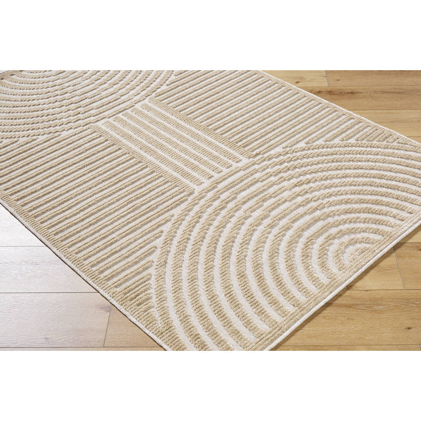 Carter Lake Modern Light Brown Washable Area Rug