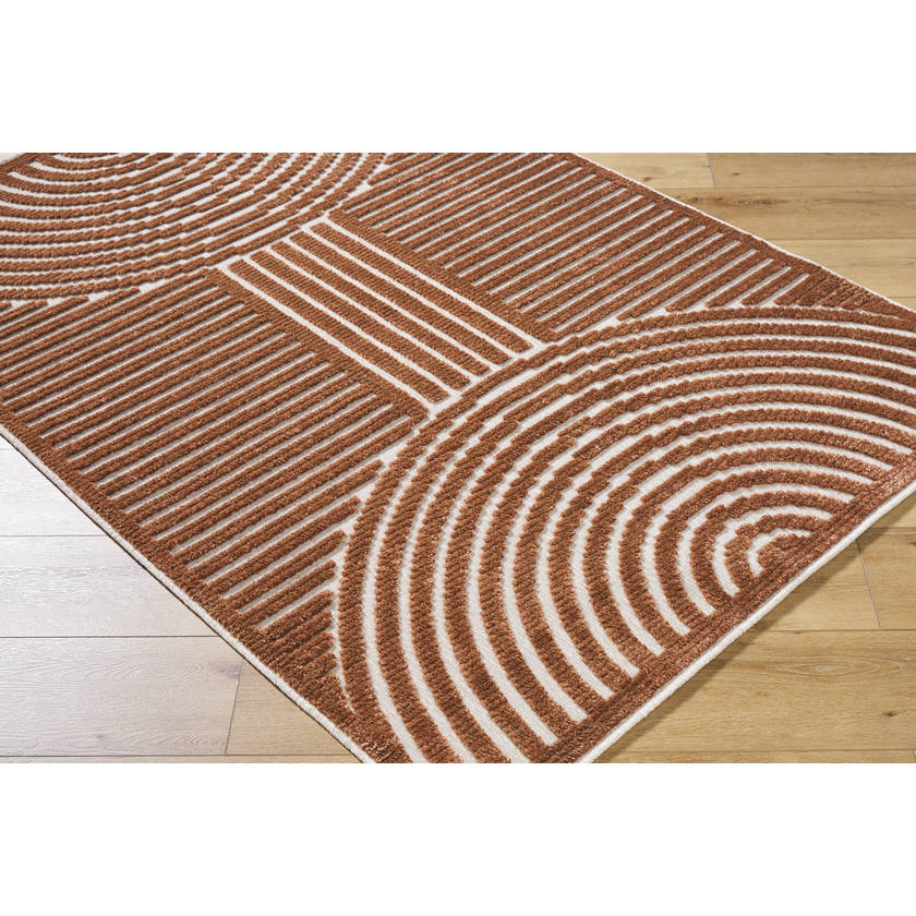 Carter Lake Modern Rust Washable Area Rug