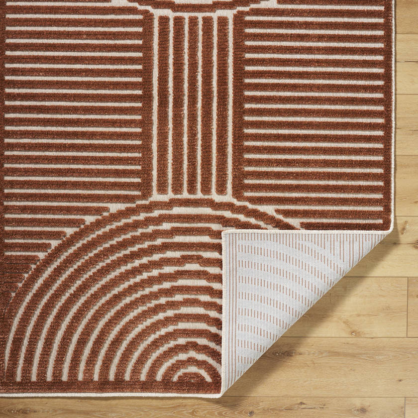 Carter Lake Modern Rust Washable Area Rug