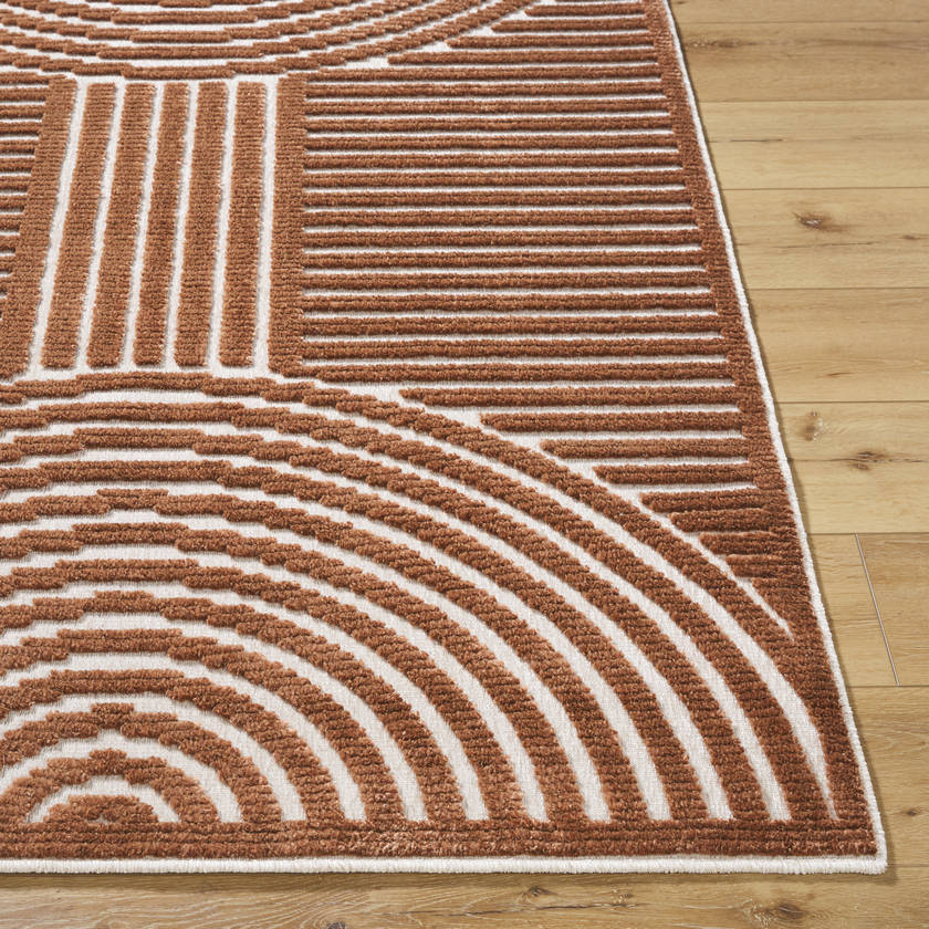 Carter Lake Modern Rust Washable Area Rug