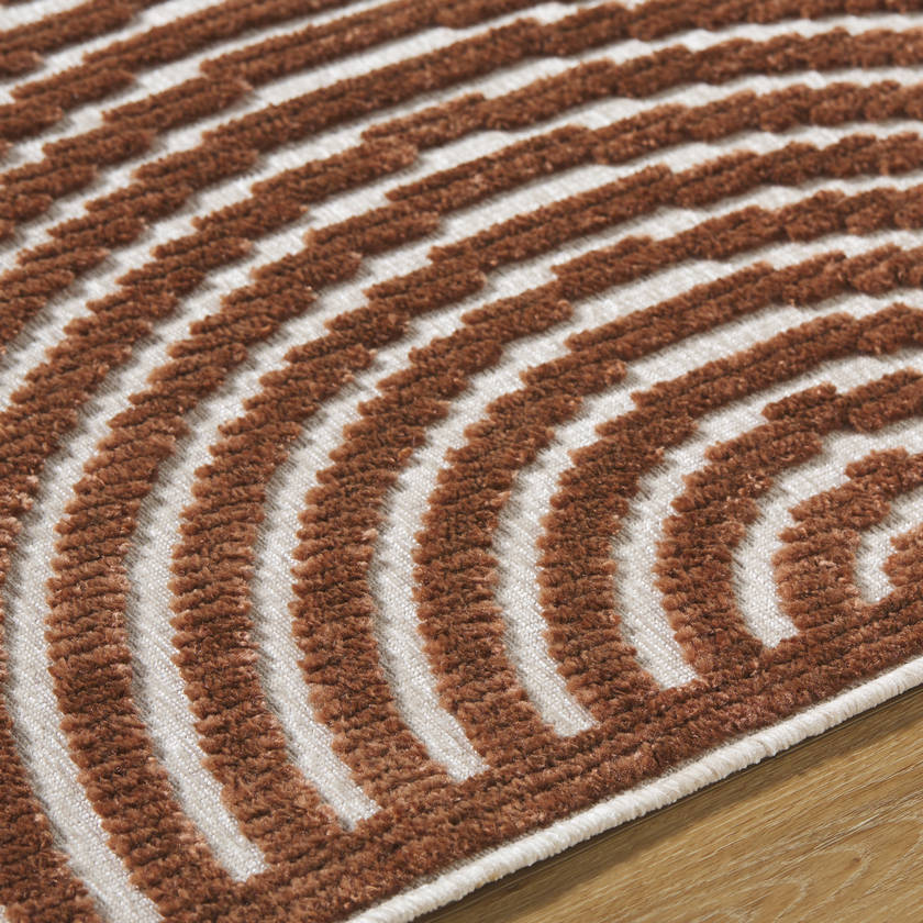 Carter Lake Modern Rust Washable Area Rug