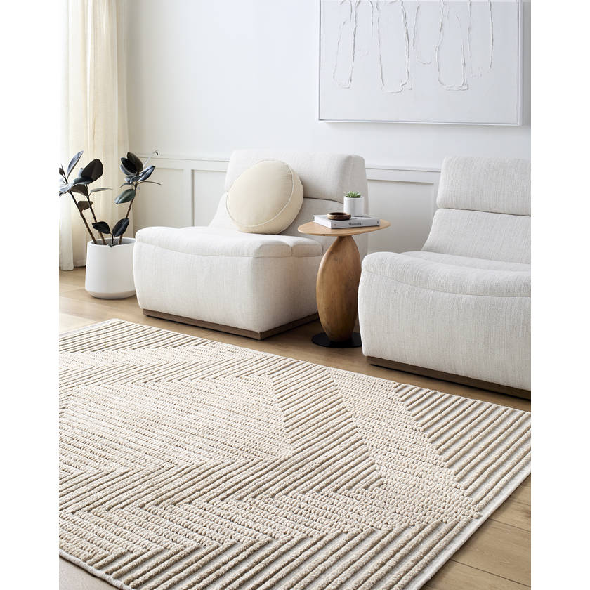Carissa Modern Light Brown Washable Area Rug