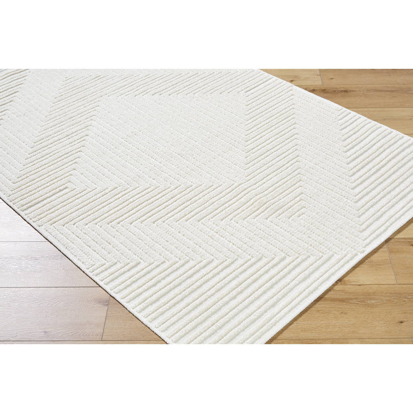 Carissa Modern White Washable Area Rug