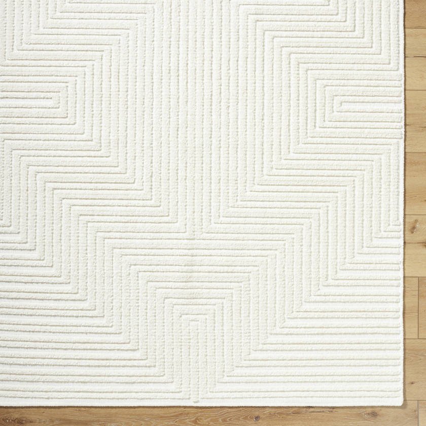 Carissa Modern White Washable Area Rug