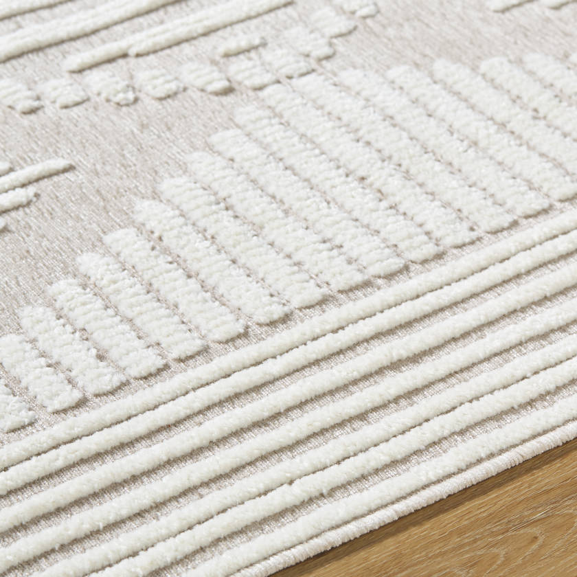 Rosamond Global Beige Washable Area Rug