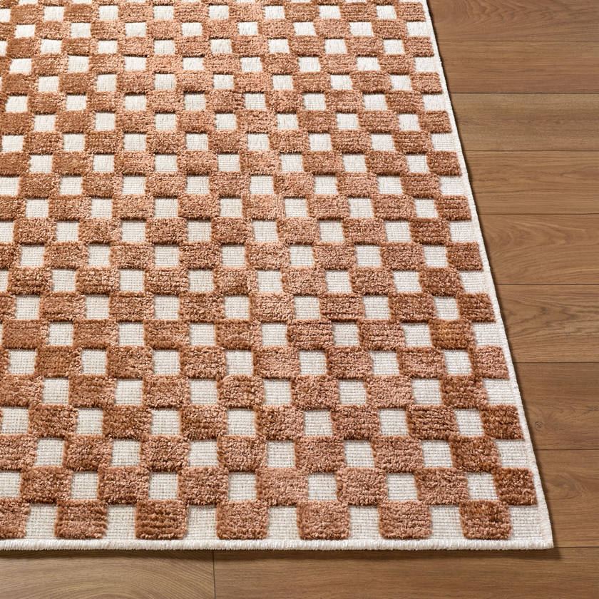 Jozette Modern Rust Washable Area Rug