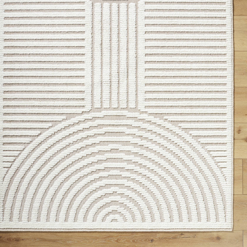 Carter Lake Modern Beige Washable Area Rug