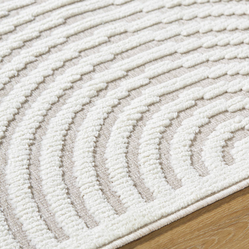 Carter Lake Modern Beige Washable Area Rug