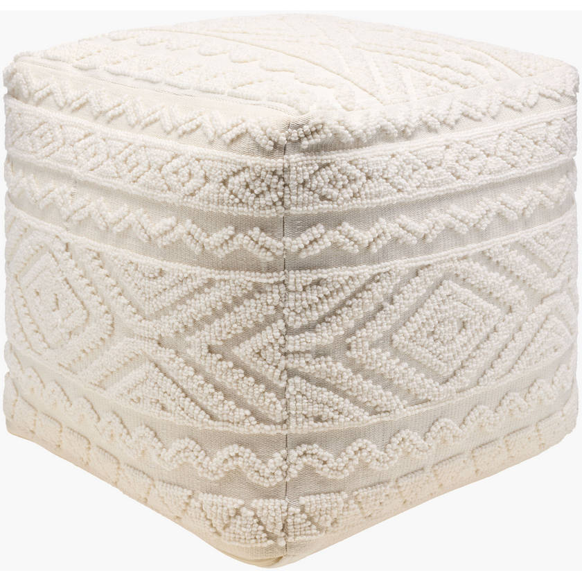 Jaie White/Ash Pouf