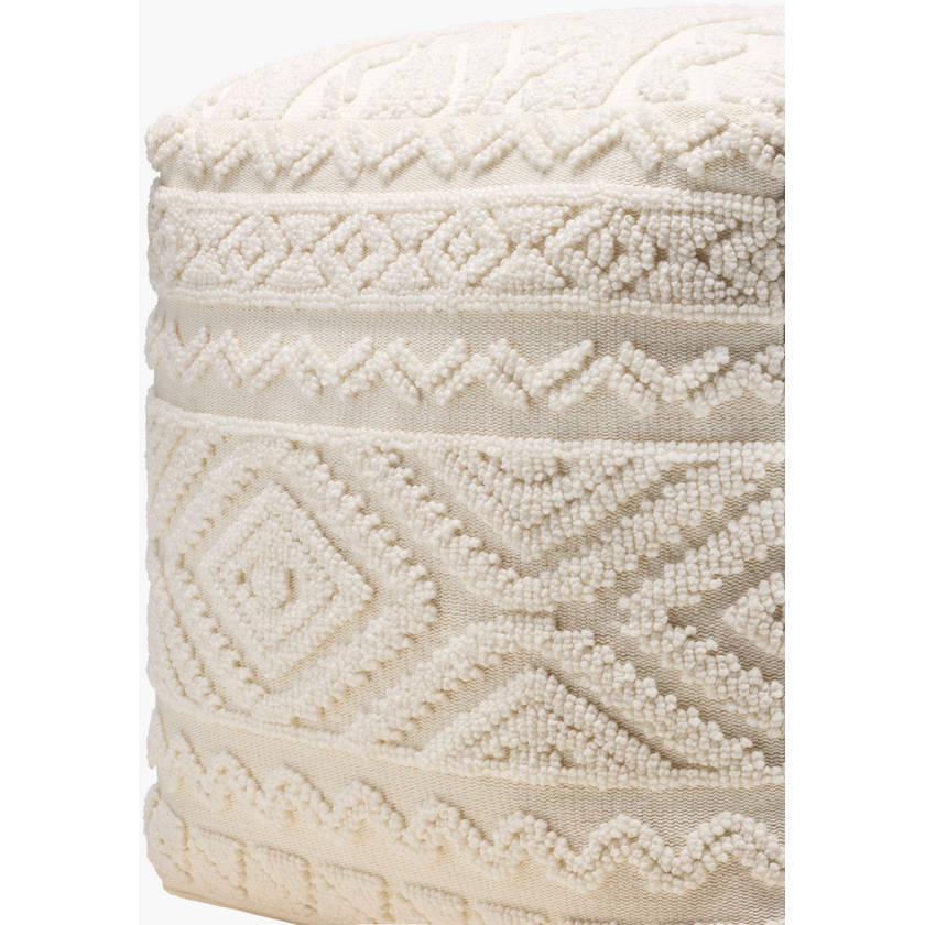Jaie White/Ash Pouf