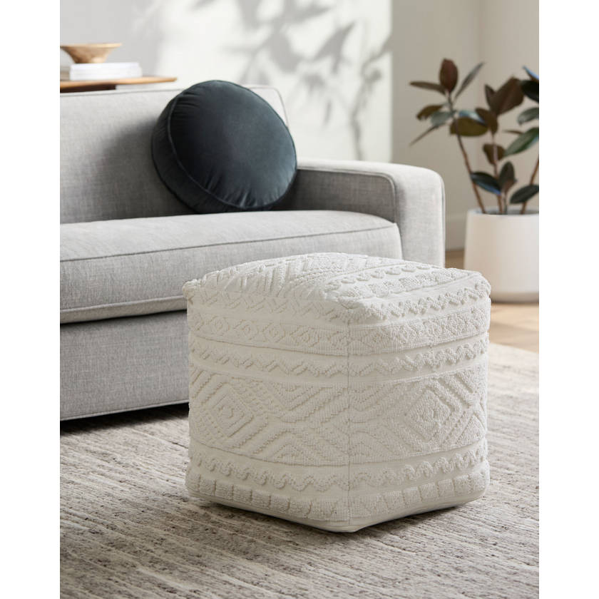 Jaie White/Ash Pouf