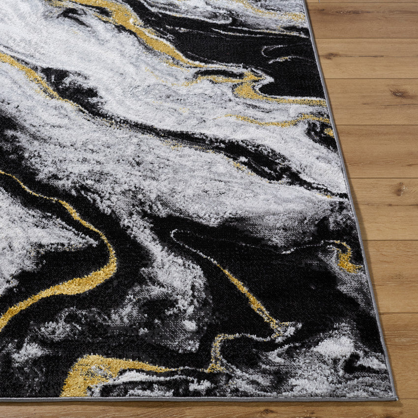 Hurst Modern Light Slate/Black Area Rug