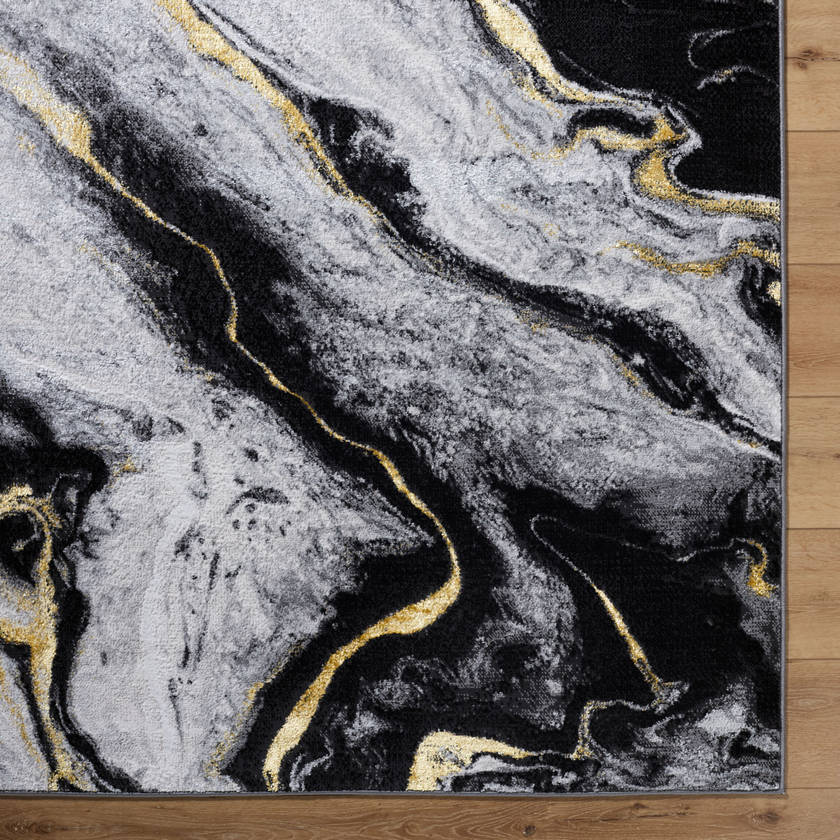 Hurst Modern Light Slate/Black Area Rug