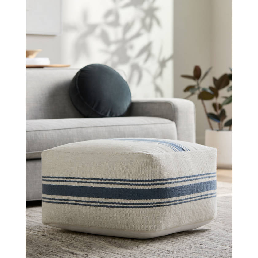 Ophemert Cream/Blue Pouf