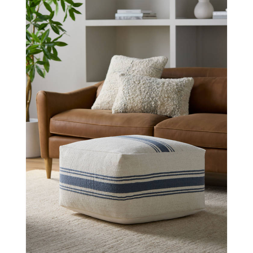 Ophemert Cream/Blue Pouf