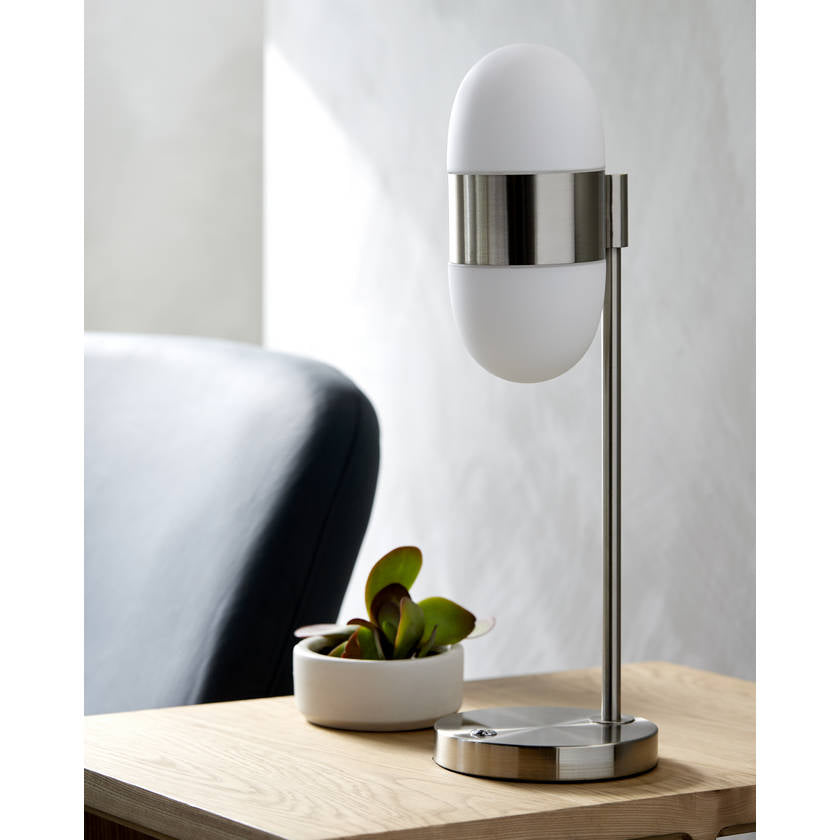 Navin Modern Metallic - Nickel Table Lamp