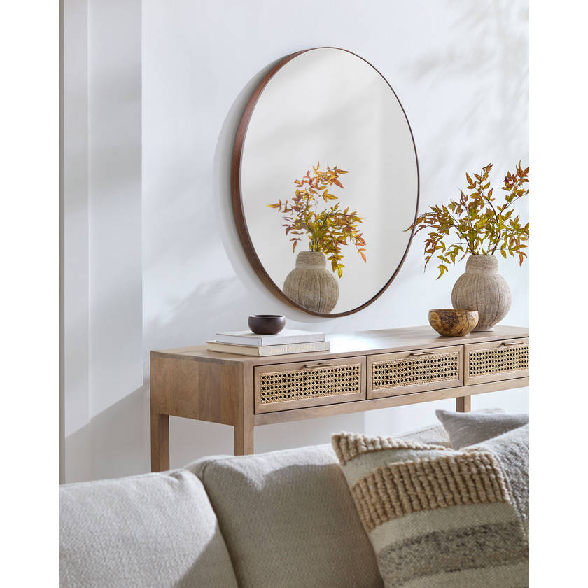 Jarron Modern Dark Brown Wall Mirror