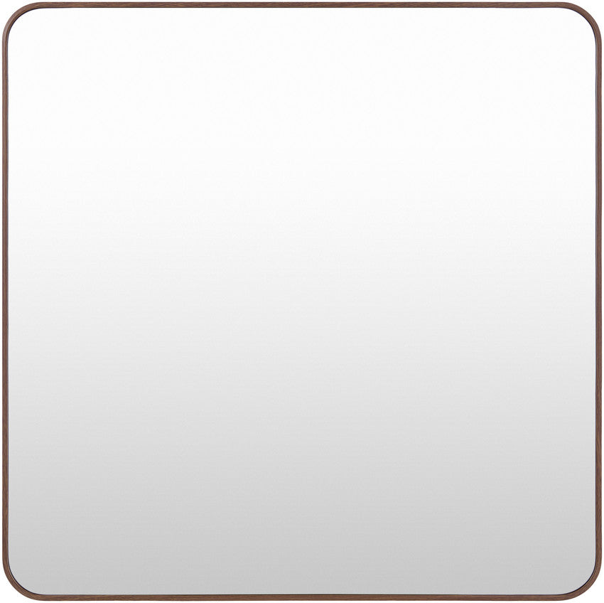 Louvenia Modern Dark Brown Wall Mirror