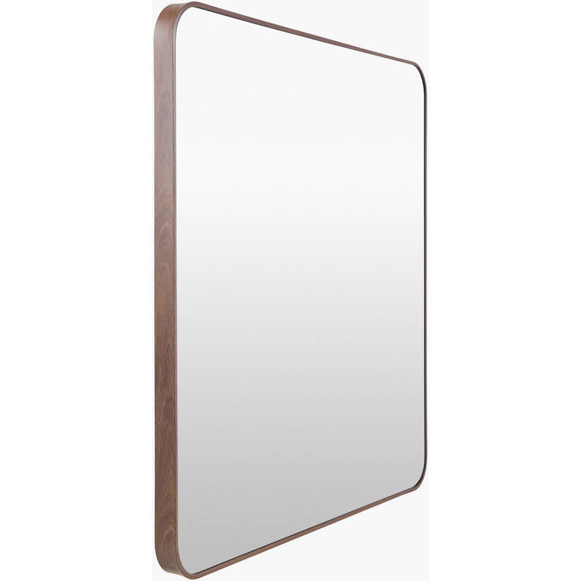 Louvenia Modern Dark Brown Wall Mirror