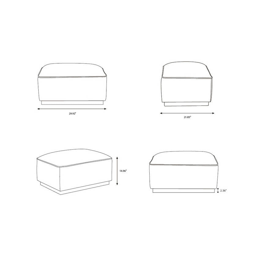 Haywood Beige Ottoman