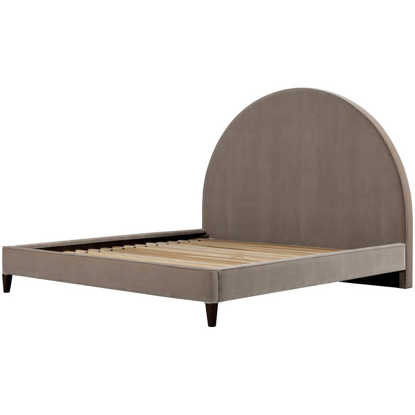 Sascha Gray/Dark Brown Upholstered Bed