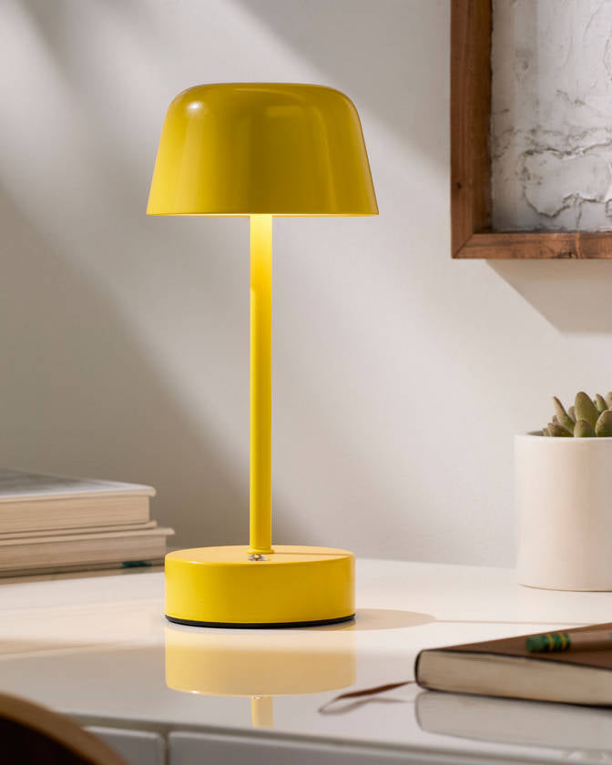Myka Traditional Bright Yellow Table Lamp