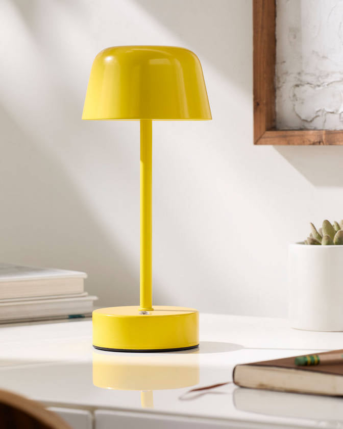 Myka Traditional Bright Yellow Table Lamp