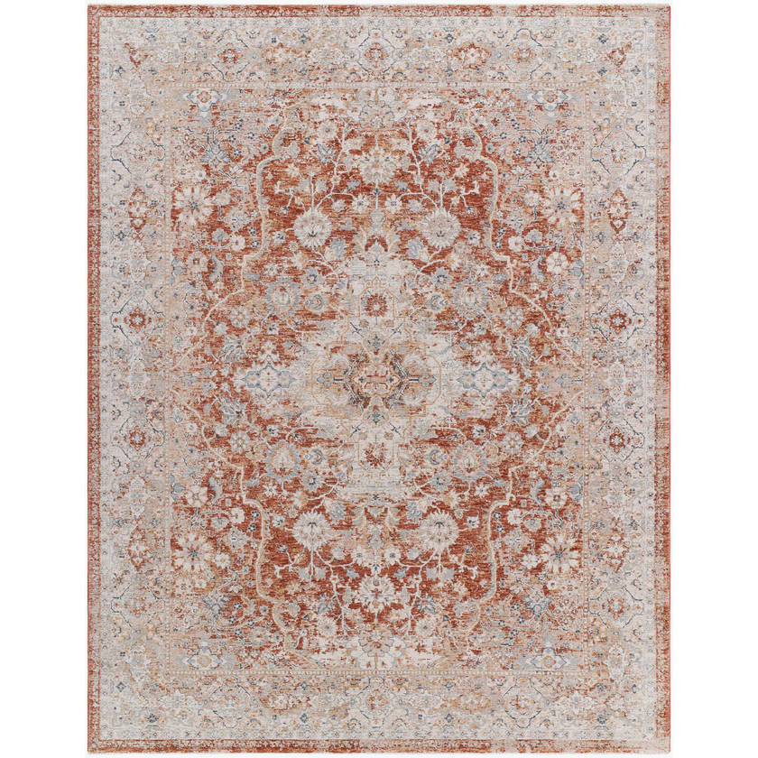 Cha Traditional Beige/Rust Area Rug