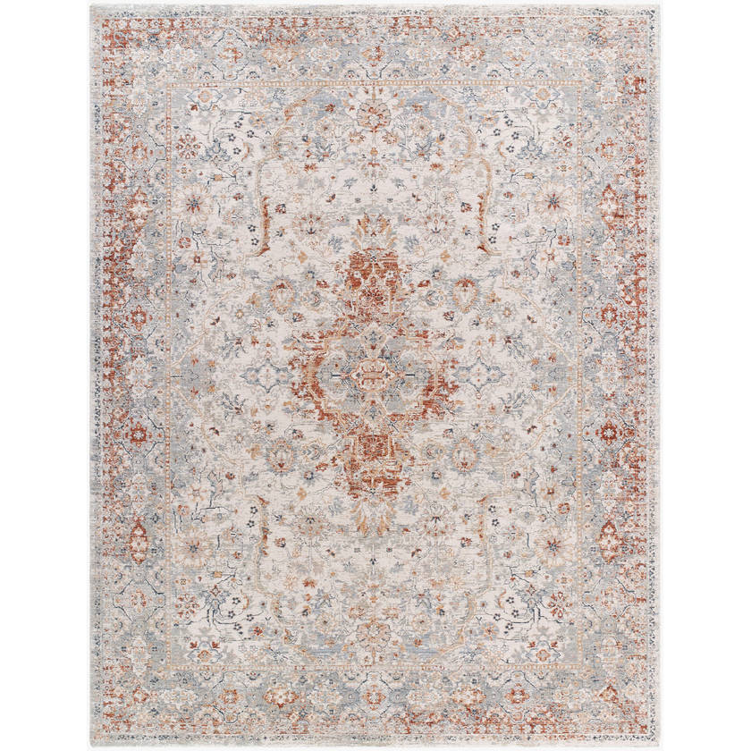 Cha Traditional Cream Area Rug