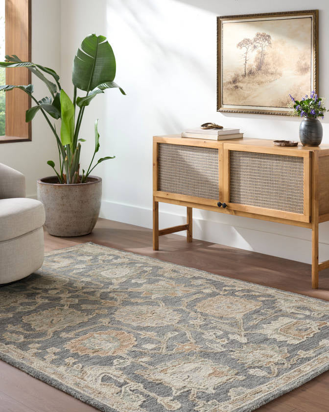 Mahala Traditional Silver Area Rug