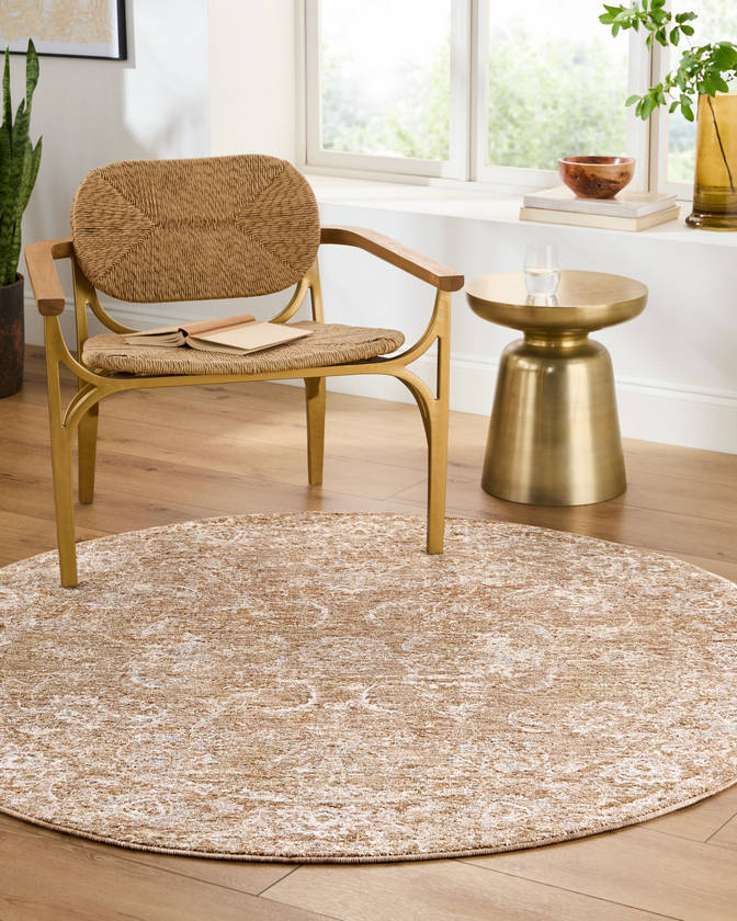 Pennie Traditional Light Brown Area Rug