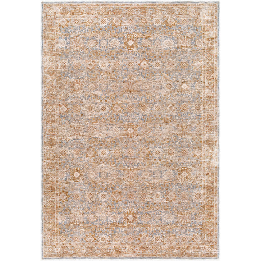 Cassy Traditional Tan/Blue Area Rug