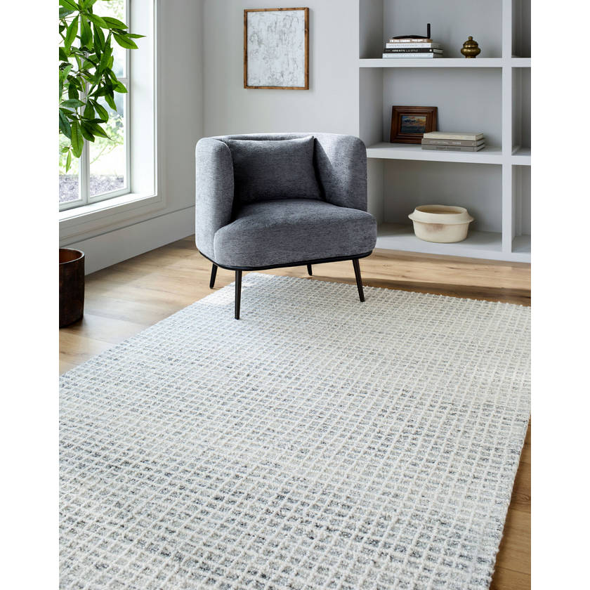 Andreas Modern Light Silver/Off-White Area Rug - Vivir x Livabliss