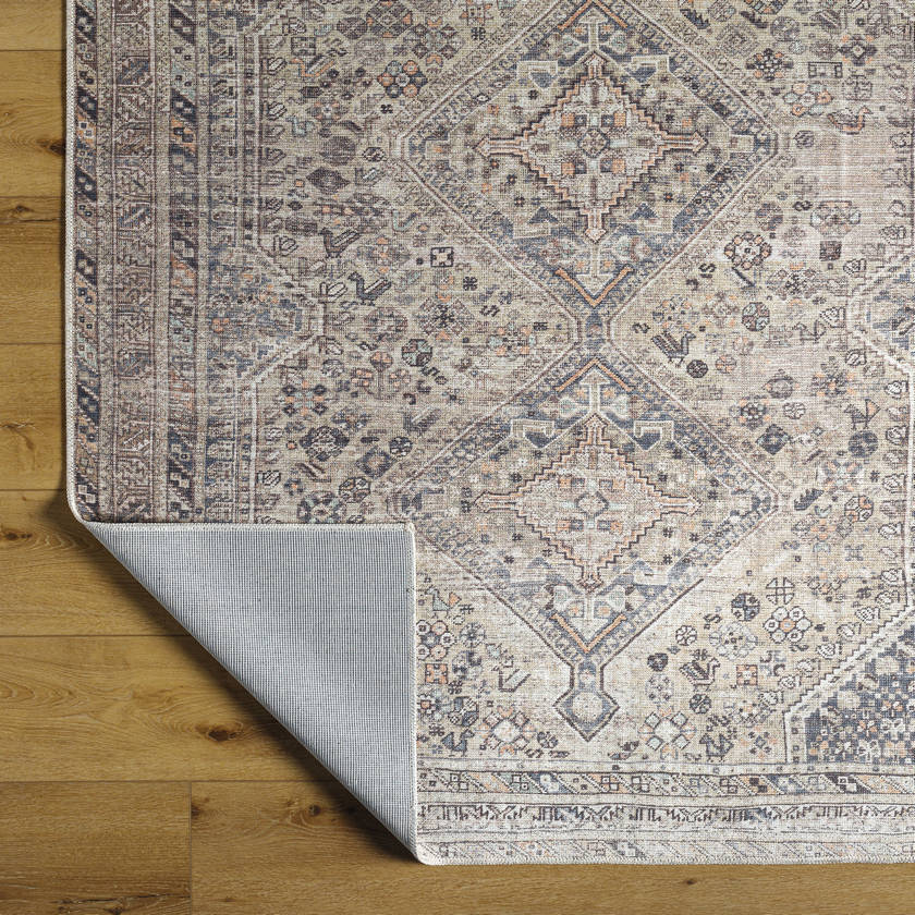 Eleni Traditional Gray Washable Area Rug - Vivir x Livabliss