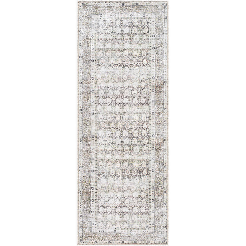 Lorelai Traditional Dark Brown Washable Area Rug - Vivir x Livabliss