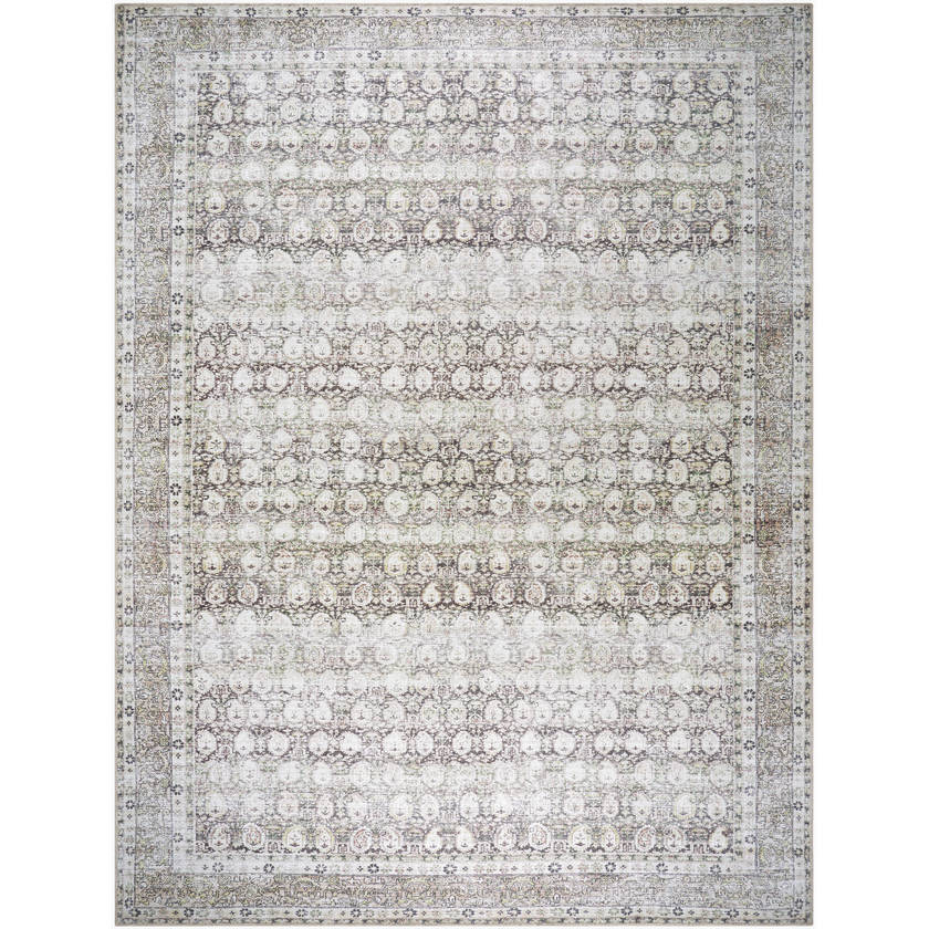 Lorelai Traditional Dark Brown Washable Area Rug - Vivir x Livabliss