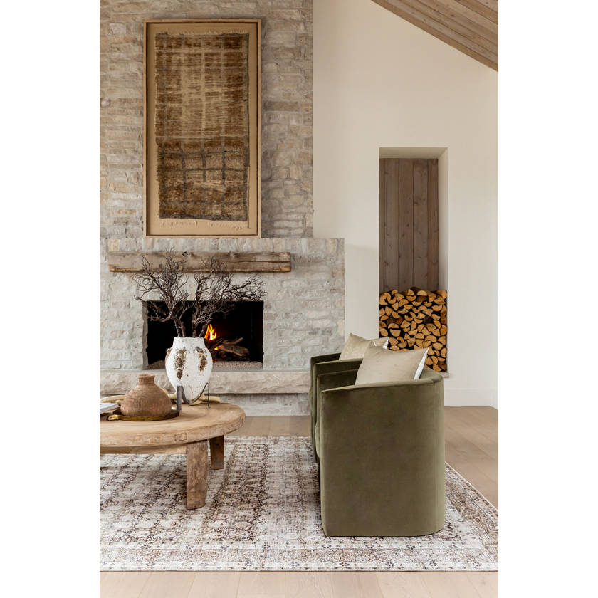 Lorelai Traditional Dark Brown Washable Area Rug - Vivir x Livabliss