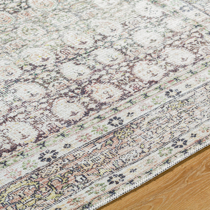 Lorelai Traditional Dark Brown Washable Area Rug - Vivir x Livabliss