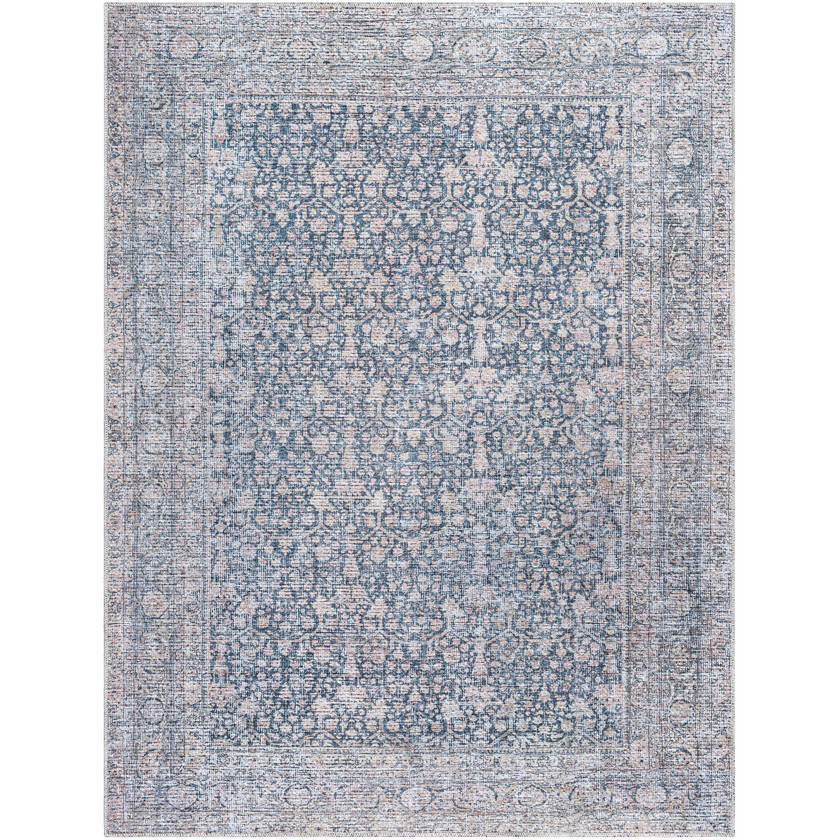 Lorelai Traditional Light Beige/Black Washable Area Rug - Vivir x Livabliss