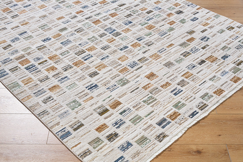 Latisia Modern Slate Blue Washable Area Rug