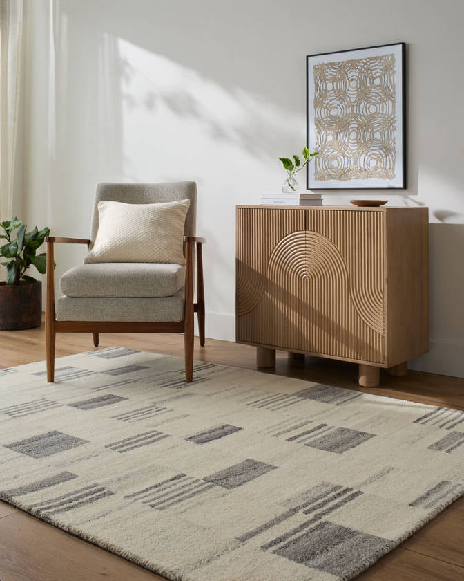 Max Modern Charcoal/Ivory Area Rug - Becki Owen x Livabliss