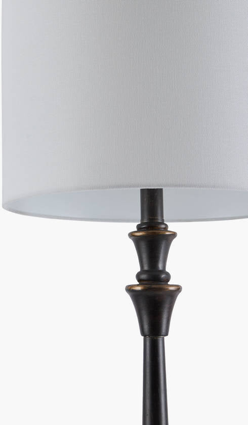 Mikia Rustic Black/White Floor Lamp